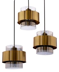 Lampadario a sospensione con filo SPIEGA 3xE27/60W/230V oro/nero