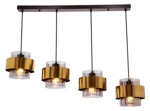 Lampadario a sospensione con filo SPIEGA 4xE27/60W/230V oro/nero