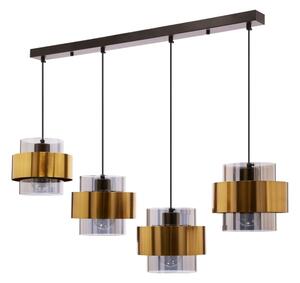 Lampadario a sospensione con filo SPIEGA 4xE27/60W/230V oro/nero