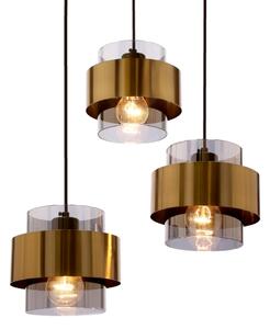 Lampadario a sospensione con filo SPIEGA 3xE27/60W/230V oro/nero