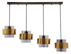Lampadario a sospensione con filo SPIEGA 4xE27/60W/230V oro/nero