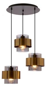 Lampadario a sospensione con filo SPIEGA 3xE27/60W/230V oro/nero