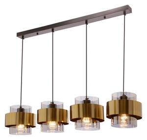 Lampadario a sospensione con filo SPIEGA 4xE27/60W/230V oro/nero