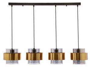 Lampadario a sospensione con filo SPIEGA 4xE27/60W/230V oro/nero