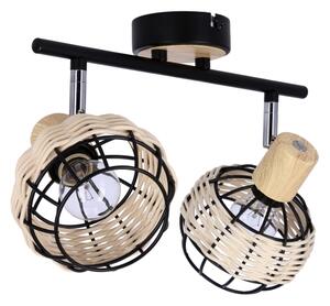 Faretto TAJGA 2xE14/40W/230V rattan/nero