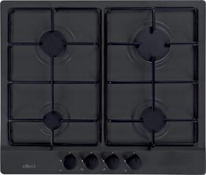 ELLECI Piano Cottura 4 Fuochi a Gas Larghezza 58 cm in Granitek colore Antracite - PGSS60259WB Style 60 G59