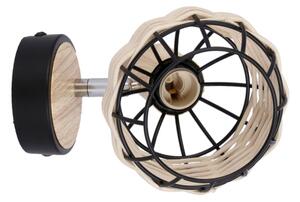 Faretto da parete TAJGA 1xE14/40W/230V rattan/nero