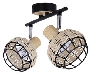 Faretto TAJGA 2xE14/40W/230V rattan/nero
