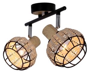 Faretto TAJGA 2xE14/40W/230V rattan/nero