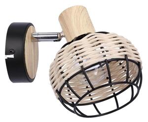 Faretto da parete TAJGA 1xE14/40W/230V rattan/nero