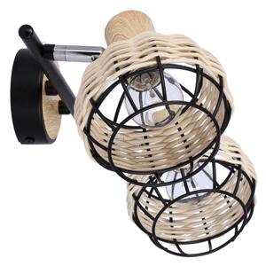 Faretto TAJGA 2xE14/40W/230V rattan/nero