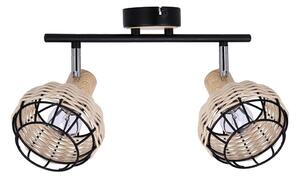 Faretto TAJGA 2xE14/40W/230V rattan/nero