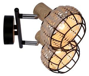 Faretto TAJGA 2xE14/40W/230V rattan/nero