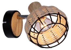 Faretto da parete TAJGA 1xE14/40W/230V rattan/nero