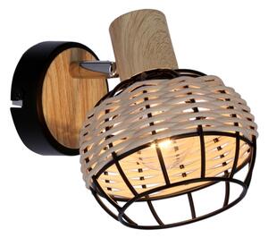 Faretto da parete TAJGA 1xE14/40W/230V rattan/nero