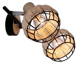Faretto TAJGA 2xE14/40W/230V rattan/nero