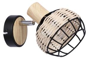 Faretto da parete TAJGA 1xE14/40W/230V rattan/nero