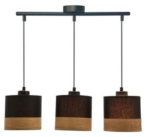 Lampadario a sospensione con filo PORTO 3xE27/60W/230V nero/marrone