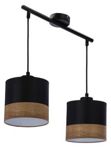 Lampadario a sospensione con filo PORTO 2xE27/60W/230V nero/marrone