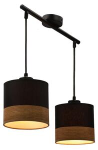 Lampadario a sospensione con filo PORTO 2xE27/60W/230V nero/marrone