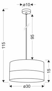 Lampadario a sospensione con filo BIANCO 1xE27/40W/230V bianco/marrone