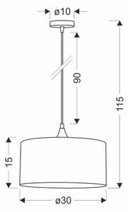 Lampadario a sospensione con filo PATTI 1xE27/60W/230V diametro 30 cm verde