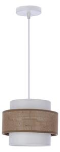 Lampadario a sospensione con filo JUTA 1xE27/40W/230V marrone/bianco