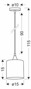 Lampadario a sospensione con filo PATTI 1xE27/60W/230V diametro 15 cm verde