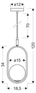 Lampadario a sospensione con filo CORDEL 1xG9/28W/230V oro