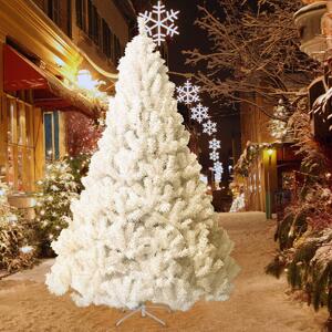 Costway Albero di natale artificiale 240cm in pvc e lampione natalizio musicale, Supporto in metallo e decorazione natalizia illuminata
