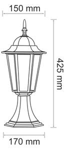 Lampada da esterno 1xE27/20W/230V IP43 42,5 cm patina