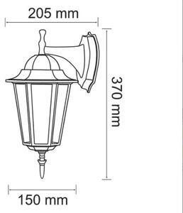 Applique da esterno 1xE27/20W/230V IP43 nero