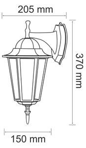 Applique da esterno 1xE27/20W/230V IP43 patina