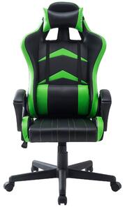 Sedia da Gaming Ergonomica in Similpelle Altezza Regolabile Motti Jerez Nero e Verde