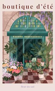 Illustrazione French Flowershop, Goed Blauw, (26.7 x 40 cm)