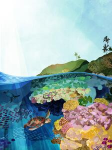 Illustrazione Underwater World, Goed Blauw, (30 x 40 cm)