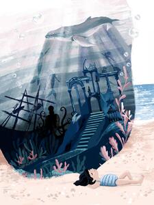 Illustrazione Sea Dreamworld, Goed Blauw, (30 x 40 cm)