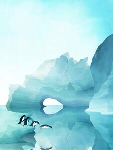 Illustrazione Penguins By Day, Goed Blauw, (30 x 40 cm)