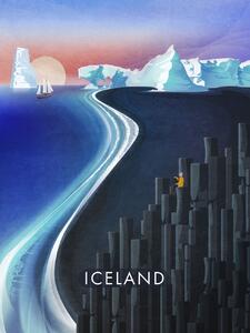 Illustrazione Iceland, Emel Tunaboylu, (30 x 40 cm)