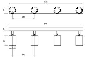 Luce Spot ANGIE 4xGU10/35W/230V nero
