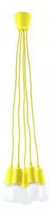 Lampadario su filo DIEGO 5xE27/60W/230V giallo