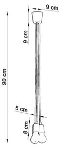 Lampadario su filo DIEGO 3xE27/60W/230V giallo