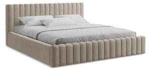 Letto matrimoniale imbottito grigio tortora con contenitore con rete inclusa 180x200 cm Lemi – Makamii
