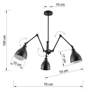 Lampadario a sospensione STARK SHADE 3xE27/60W/230V