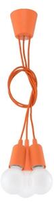 Lampadario su filo DIEGO 3xE27/60W/230V arancione