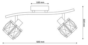Lampadario a soffitto ZAHARA 2xE27/10W/230V dorato