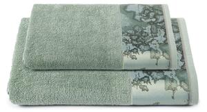 Asciugamano Con Ospite STANDARD Geo Tartan Green UNICA Cotone Caleffi