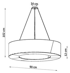 Sollux SL.0798 - Lampadario su filo SATURNO SLIM 8xE27/60W/230V d. 90 cm nero