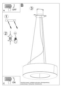Sollux SL.0798 - Lampadario su filo SATURNO SLIM 8xE27/60W/230V d. 90 cm nero