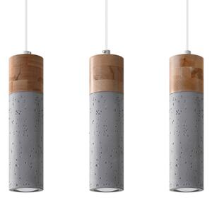 Sollux SL.0967 - Lampadario a sospensione con filo ZANE 3xGU10/40W/230V calcestruzzo/legno